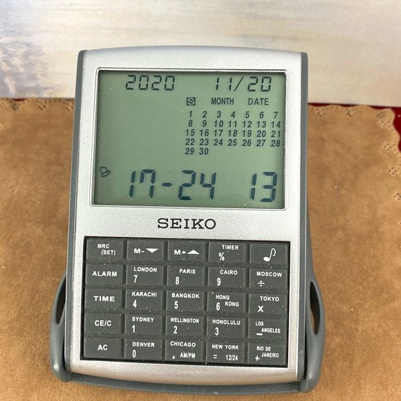 Seiko Office Seiko World Time Desk Clock Calendar Calculator Poshmark